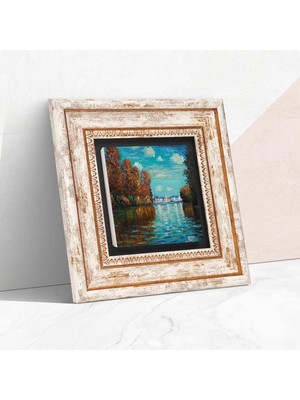 Berry Store Claude Sonbahar Taş Duvar Tablosu - Çerçeveli Taş Tablo - Dekoratif Duvar Sanatı - Modern Ev ve Ofis Duvar Dekoru T1-254