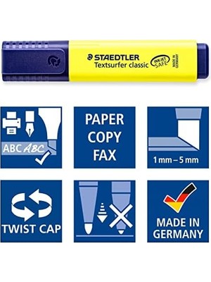 Nisar Store 364S WP4P Textsurfer Highlighter 4'lü Blister 3 Renk 1 Renk Bedelsiz