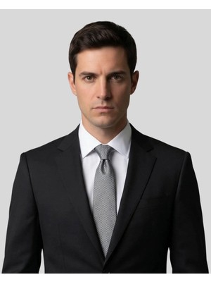 1001 Kravat Gri Renkli İnce Kravat - 7 cm genişliğinde