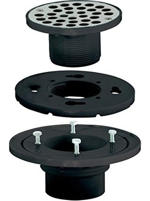 Nisar Store 15342 Abs Düşük Profil Zemin ve Duş Gideri Siyah, 5,08 cm x 7,62 cm