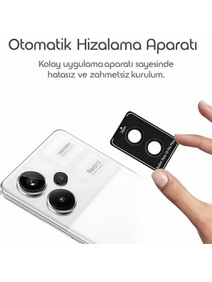 Nisar Store 13 Pro Plus Için Otomatik Hizalama Aparatlı Yedek Kamera Lens Koruyucu 9h Sertliğinde Görüntüyü Bozmayan Çizilme ve Düşmeye Karşı Koruyan Alüminyum Alaşım Çerçeve Lens Camı