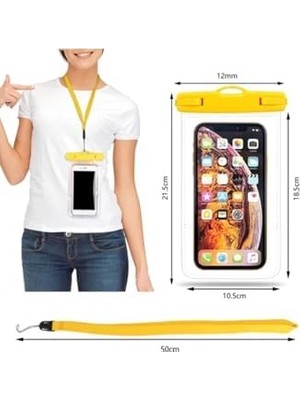 Nisar Store - Su Geçirmez Telefon Kılıfı – Waterproof Kılıf Askılı | Deniz, Havuz, Tatil Için Dayanıklı Koruma - Sarı
