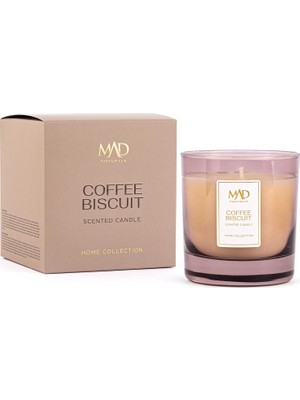 NY Home Mad Coffee Biscuit 200 gr Kokulu Cam Mum – Kahve, Şeker ve Vanilya ile Sıcacık Bir Atmosfer