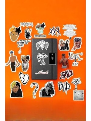 Nisar Store Xxxtentacion Paketi/bullet Journal Defter Çıkartma Ajanda Laptop Etiket, 8749685498654163