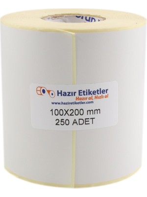 Nisar Store Eko Termal Etiket 100MM x 200MM Ruloda 250 Adet 40MM Çapında Direk Termal Transfer Etiketi