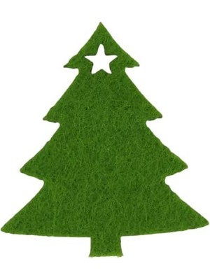 NY Home Keçe Mini Yeşil Çam Ağacı 7 cm Süsleme 5 Adet