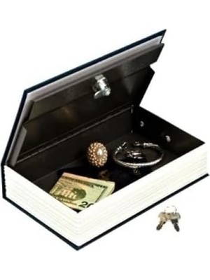 Nisar Store Kitap Görünümlü Kumbara Gizli Para Kasası Kitap Kumbara (Siyah, Büyük)