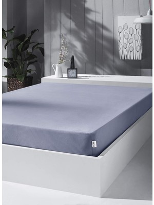NY Home Kobe Örme Penye Lastikli Çarşaf, Çift Kişilik, Açık Gri, %100 Pamuk 130 G/m2