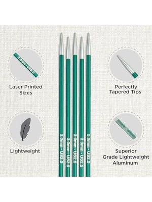 NY Home Knitpro Çift Uçlu Örgü Iğnesi Seti, Zing (15 Cm), 5'li Set