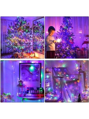 Nisar Store 10 Metre 100 Ledli Fişli LED Işık Rgb Karışık Renk Yılbaşı LED Işık Dekor Lambası Yılbaşı Ağacı Işığı Organizasyon LED Işık Düğün Nişan Kına Organizasyon Işığı Yılbaşı LED Işığı