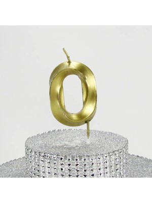 NY Home 0 Sıfır Rakamlı (Altın) Mum 6.5 cm