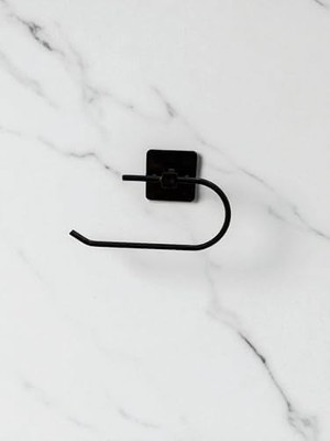 NY Home Yapışkanlı Tuvalet Kağıtlığı, Modern Siyah Mat, Metal, 15X15 cm