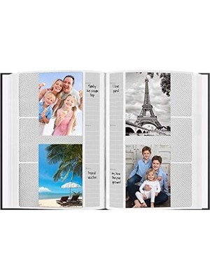 Nisar Store 200- Post Bound Bay Mavi Deri Fotoğraf Albümü Altın Vurgulu 4 x 15 cm Baskılar Için