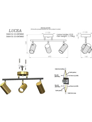 NY Home Rosta 3 Lu Siyah-Antık Lak Plafonyer 3XGU10