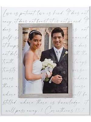 NY Home Uluslararası Tasarımlar 5x7 Corinthians Düğün Rustik Badana Resim Çerçevesi