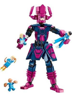 NY Home ǀ Fantastik Dörtlü, Galactus Yapım Figürüne Karşı 76316-9 Yaş ve Üzeri Çocuklara Süper Kahraman Minifigürü Içeren Yapım Seti, Doğum Günü Hediyesi Fikri (425 Parça)