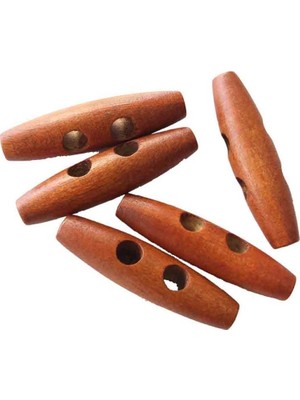 Angel Çanta Aksesuar 5li Taba Renkli Ahşap Çoban Düğme 4 cm Kadın Kullanımı İçin