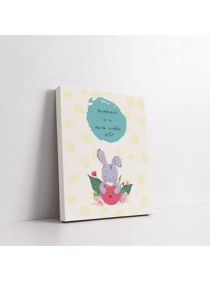 Nisar Store Tatlı Tavşan Bebek Odasına Özel Kanvas Tablo - 30X40 cm