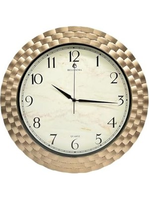 Nisar Store BL-1037 Serisi Klasik Kadran Örme Desenli Sessiz Akar 30 cm Duvar Saati