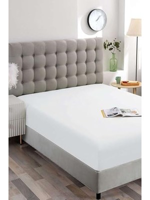Nisar Store Beyaz Pamuklu Tek Kişilik Lastikli Çarşaf 100X200