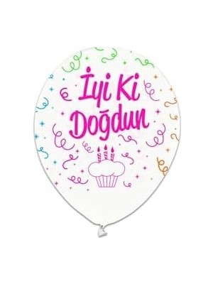 Nisar Store 6 Adet Iyi Ki Doğdun Baskılı Renkli Balon