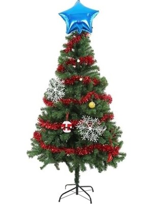 NY Home 1 Adet 1.7 Metre Kırmızı Kalın Yılbaşı Püskül Süsü Tinsel Garland,süs T77, Kırmızı