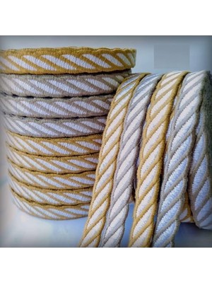 Nisar Store Sargı Desenli Kurdele Süsü - 1.5cm Genişliğinde Nakış Aksesuarı (Bej)
