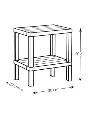 NY Home 2 Katlı Çok Amaçlı Düzenleyici Raf Ünitesi – Plastik Kitaplık, Banyo, Mutfak,, Depolama ve Saklama Rafı (Beyaz)