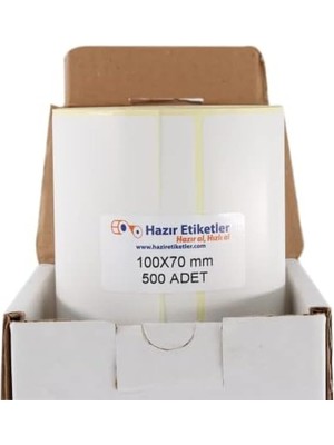 Nisar Store Kargo Etiketi Eko Termal Etiket 100MM x 70MM Ruloda 500 Adet 40MM Çapında Direk Termal Transfer Etiketi