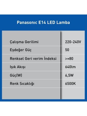 NY Home LED E14 6,5W 640LM 6500K Kelvin-Beyaz Işık