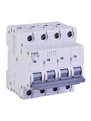 Nisar Store 6VTB-4C25 Otomatik Sigorta 6ka C Tipi 4 Kutup 25A