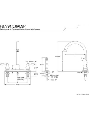 NY Home FB7795ALSP Victorian 8 " Mutfak Bataryası, Yağ Ovuşturdu Bronz