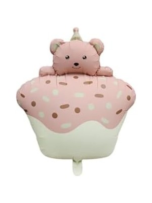 Nisar Store Retro Pastel Kek Folyo Balon Pembe 52.5-72.5 cm