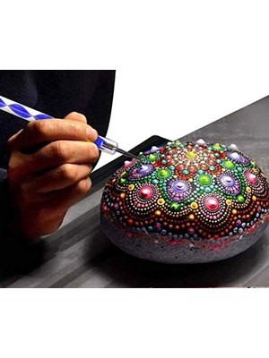 Nisar Store Fabric Dot Taş Görünümlü Ahşap 10 * 10 cm