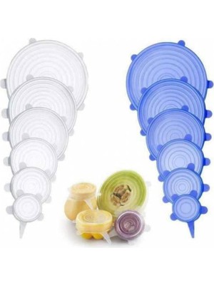 Nisar Store Tüm Kaplara Uyumlu Silikon Kapaklar Tazeliği Koruyan 6 Parça Silikon Kapak Takımı 6 Lı Strech Kapak