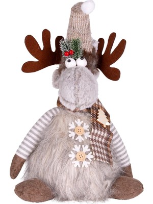 NY Home Yılbaşı Süsü Geyik Figürü Işıklı Gri 22X14X48 Cm.