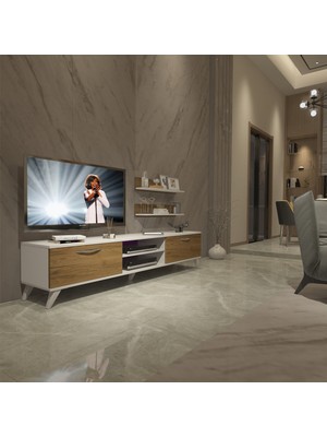 Decoraktiv Eko 4 Mdf DVD Retro Tv Ünitesi Tv Sehpası - Beyaz Pera