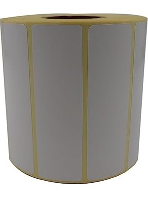 Nisar Store Kuşe Etiket 100MM x 30MM Ruloda 1500 Adet 40MM Çapında Baskısız Barkod Yazıcı Etiketi