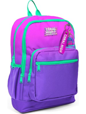 Nisar Store Dört Bölmeli Pembe Mor Renk Geçişli Ilkokul Sırt Çantası - Kız Çocuk