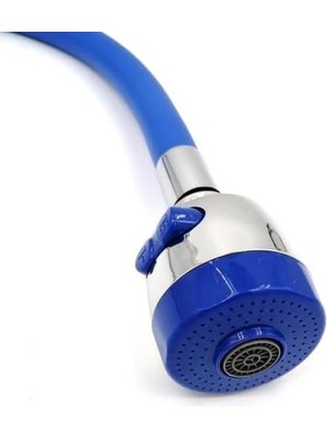 NY Home Mavi Esnek Musluk Başlığı – 360° Döner, 2 Kademeli Su Akış Ayarlı, Her Musluğa Uyumlu Su Tasarruflu Mutfak Aparatı