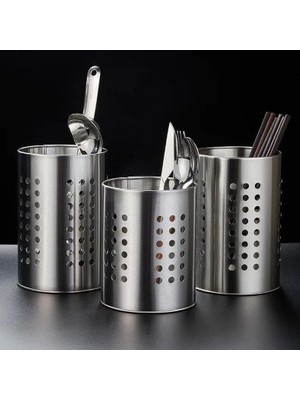 NY Home Metal Kaşıklık Delikli, Tezgah Üstü Kaşık Kevgir Kepçe Organizeri, Masa Üstü Kalemlik ve Makyaj Fırçası Organizeri, Çok Yönlü ve Şık Mutfak Aksesuarı