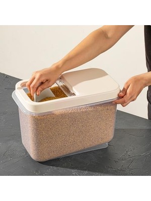 NY Home Kayar Kapaklı Saklama Kutusu, Şeffaf Plastik, Mutfak Banyo Ev Içi Genel Amaçlı Depolama, Bulaşık Makinesinde Yıkanabilir (Krem, 10 L)