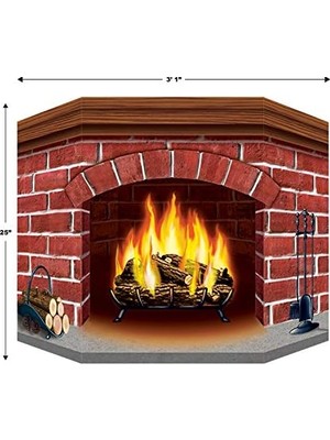 NY Home 1-Pack Brick Şömine Için Stand-Up Parti Dekorasyon, 3-Ayaklar 1-Inç – 25-Inç
