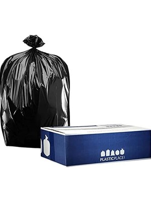 NY Home "plastikyer 25-30 Galon Çöp Torbaları - 2,0 Mil - Siyah Ağır Hizmet Çöp Kovası Astarları - 30" x 36" (100 Sayım)" (W25LDB3)