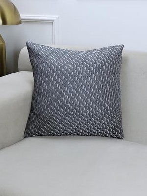 Nisar Store Hook Gri Desenli 45X45 Kare Kırlent Kılıfı