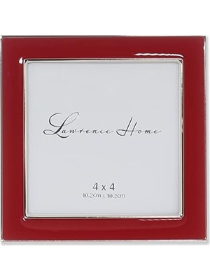 NY Home 4x4 Gümüş Metal ve Kırmızı Resim Çerçevesi