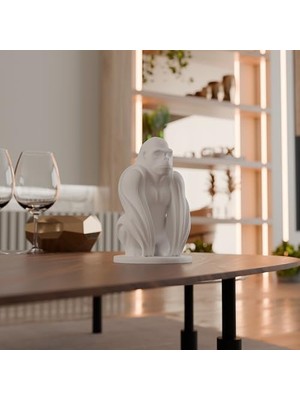 NY Home Geometrik Goril Heykeli – Modern ve Minimalist Biblo | Güç Temalı Hayvan Figürü, Kitaplık ve Ofis Masası Için Dekoratif Heykel