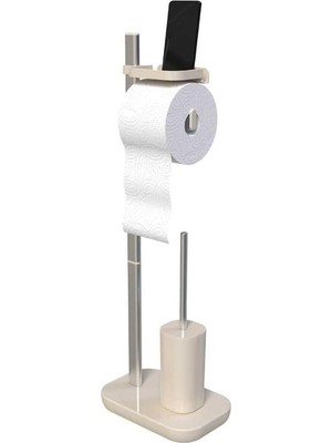 NY Home Suı Tuvalet Kağıtlık Tuvalet Fırçalı-Bej M-E75T-09