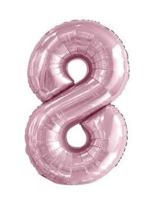 NY Home 8 Rakam Pastel Pembe Folyo Balon 76 cm