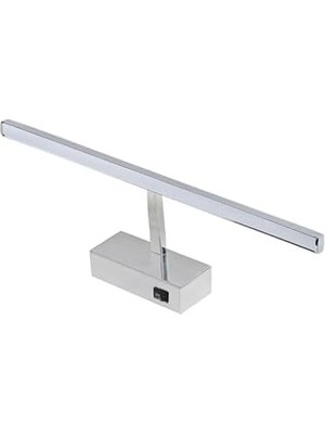 NY Home Kanarya 40 cm 8W LED Ayna & Resim Apliği Krom | 4200K Gün Işığı, 720 Lümen, IP45 Su Korumalı, 64W Eşdeğer, Açma/kapama Anahtarlı, 220V Modern Duvar Aydınlatma Armatürü